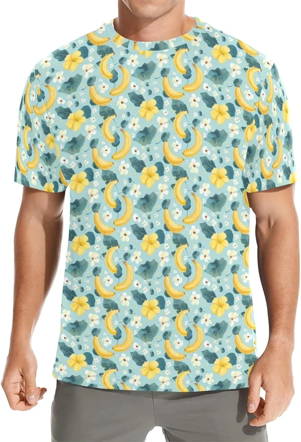 Crew Neck T-Shirts for Men Novelty Short Sleeve Casual Summer Tee Shirt for Gym Basketball Athletic Size S-3XL