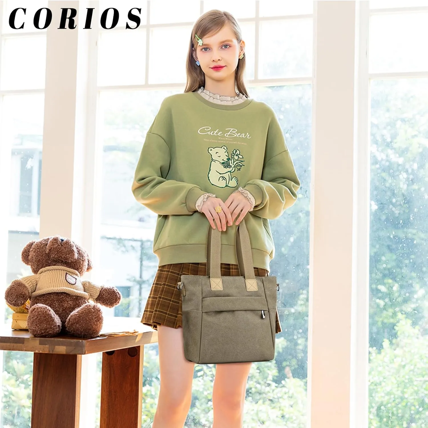 Crossbody Bag for Women Canvas Handbag Casual Top Handle Bag Large Shoulder Bag Tote Bag Satchel Bag