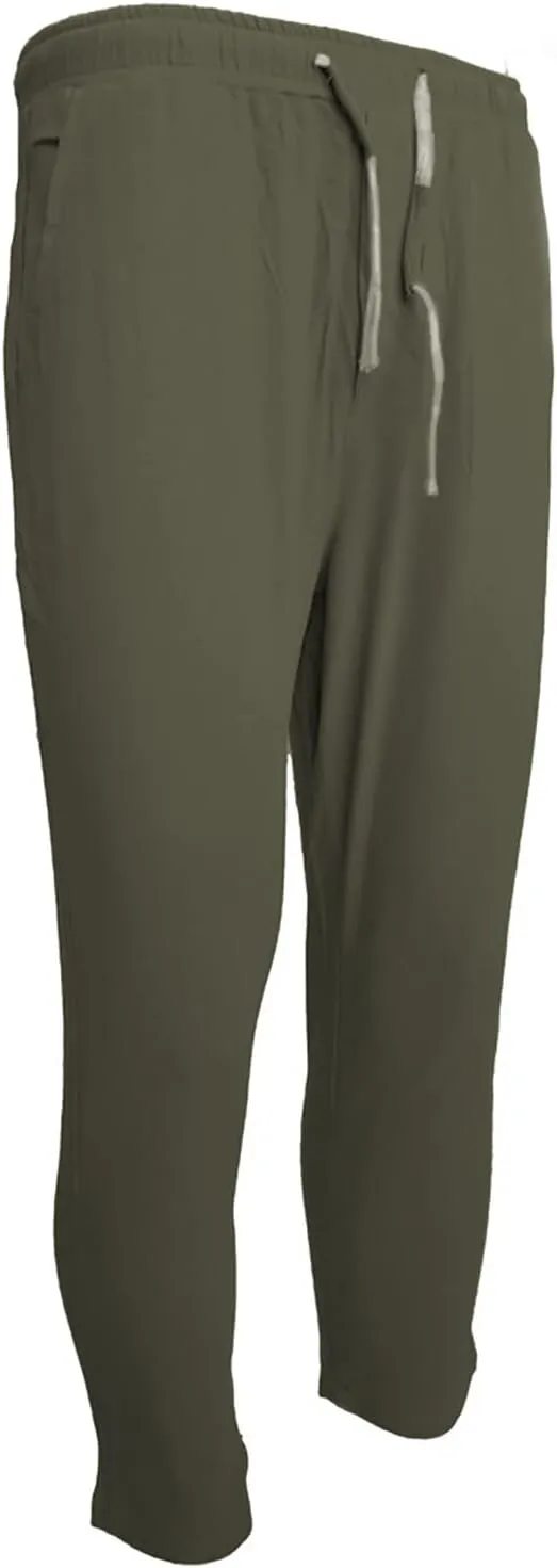 Ctreela Summer Lightweight Jogger Casual Pants for Men Big & Tall Drawstring Slim Fit Sweatpants Solid Workout Running Pants