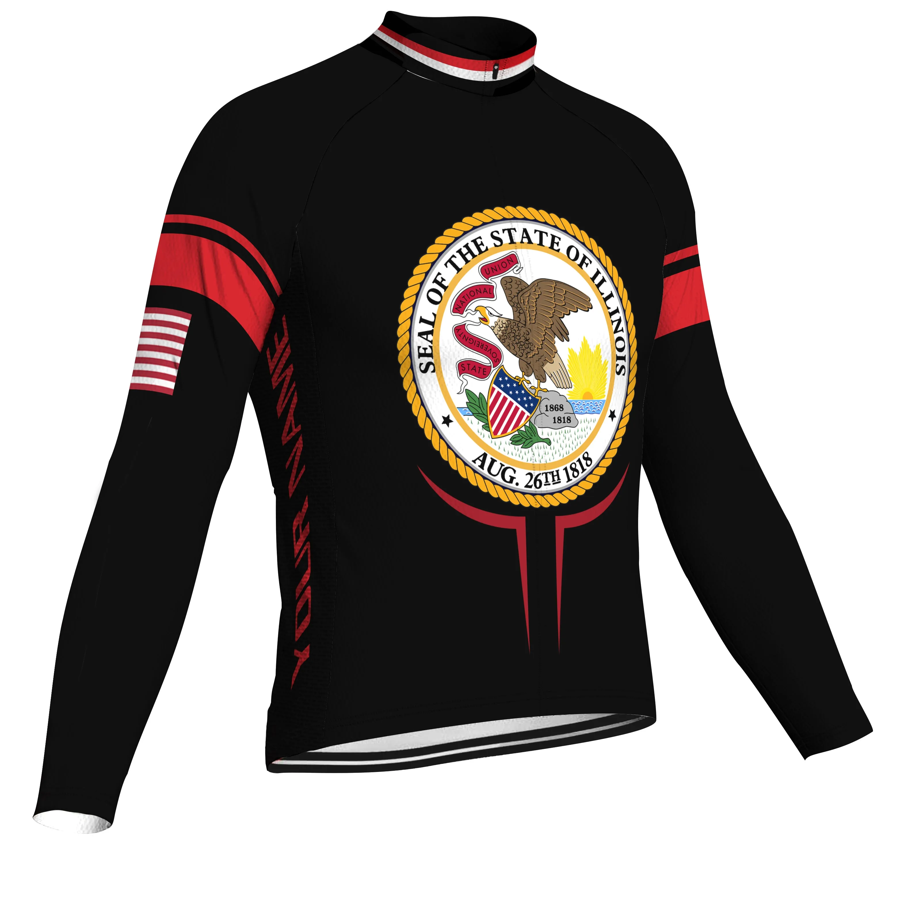 Customized Illinois Winter Thermal Fleece Long Sleeve For Men