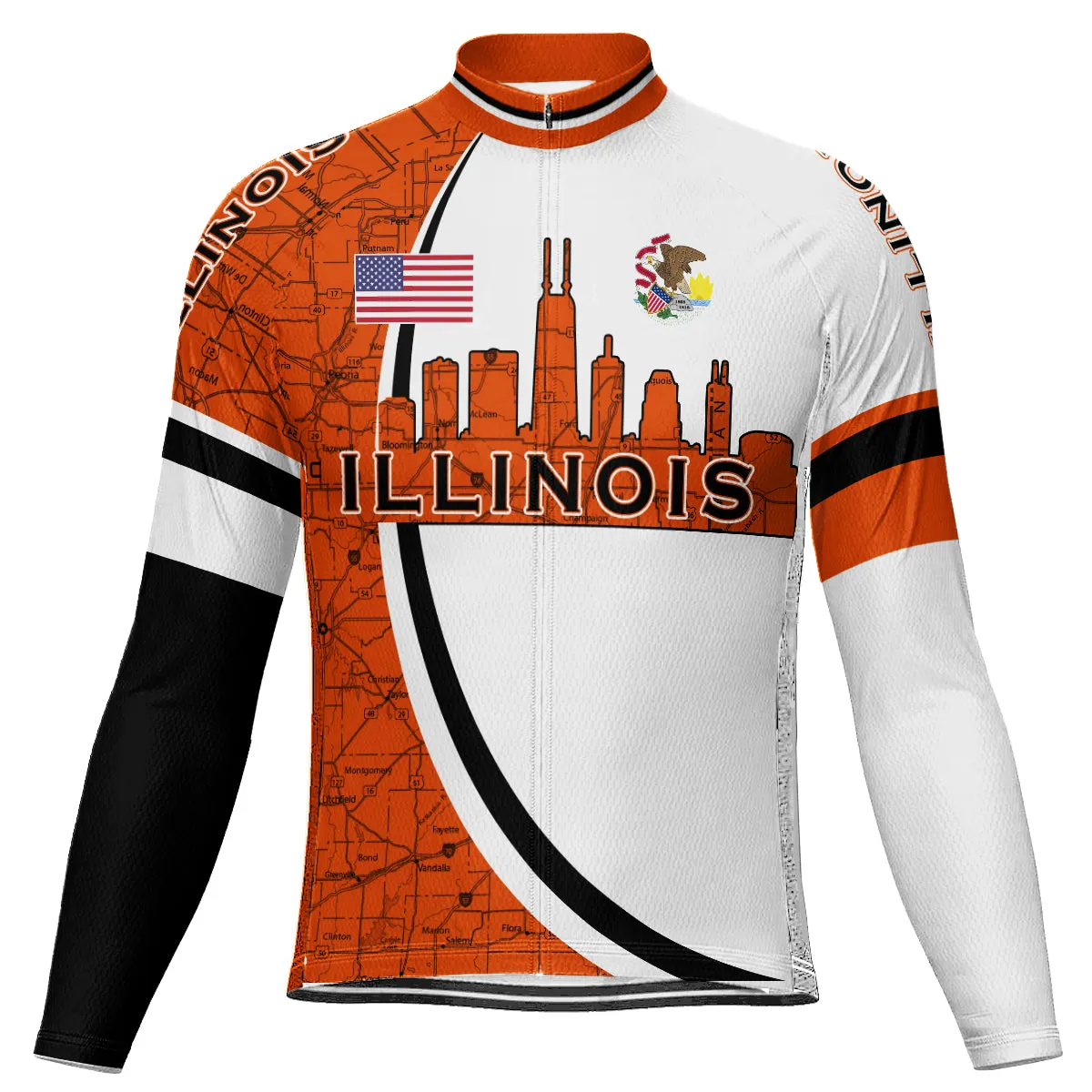Customized Illinois Winter Thermal Fleece Long Sleeve For Men