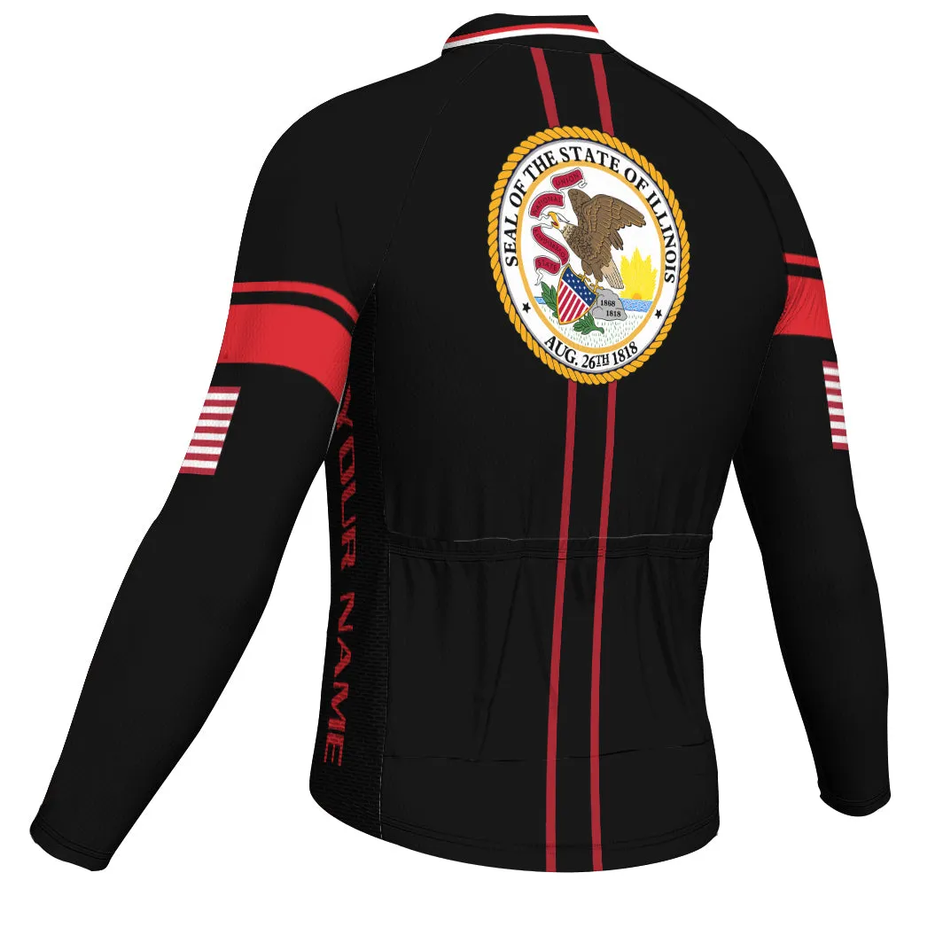 Customized Illinois Winter Thermal Fleece Long Sleeve For Men