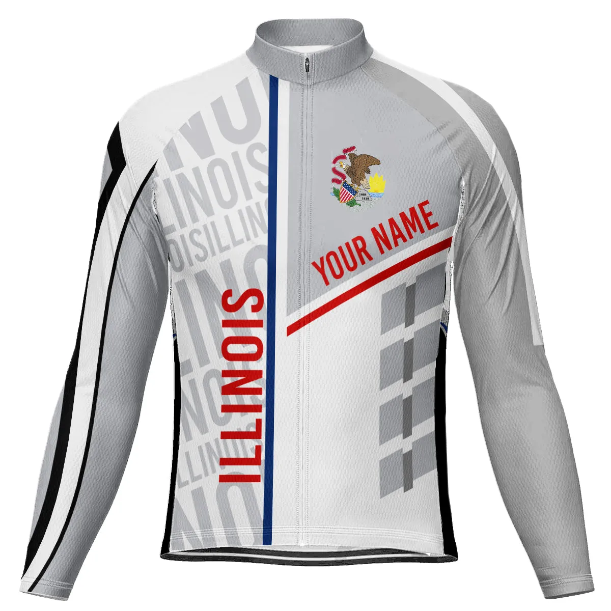 Customized Illinois Winter Thermal Fleece Long Sleeve For Men
