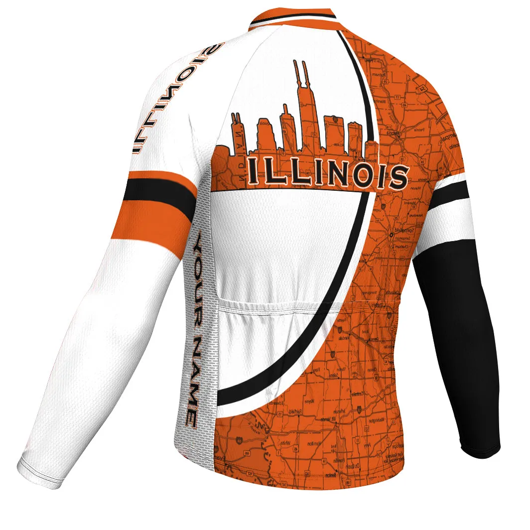 Customized Illinois Winter Thermal Fleece Long Sleeve For Men