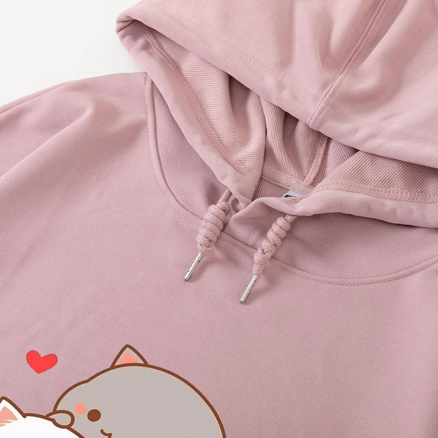 Cute Cat Graphic Hoodies Aesthetic Hooded Sweatshirts for Teen Girls Kawaii Cartoon Anime Lightweight Pullover Tops