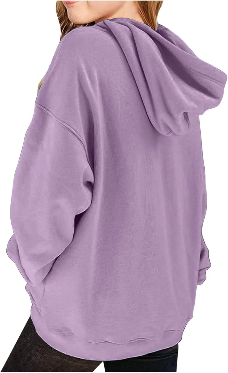 Cute Hoodies for Teen Girls Oversized Long Sleeve Fleece Hooded Sweatshirt Trendy Casual Solid Pocket Pullover Tops