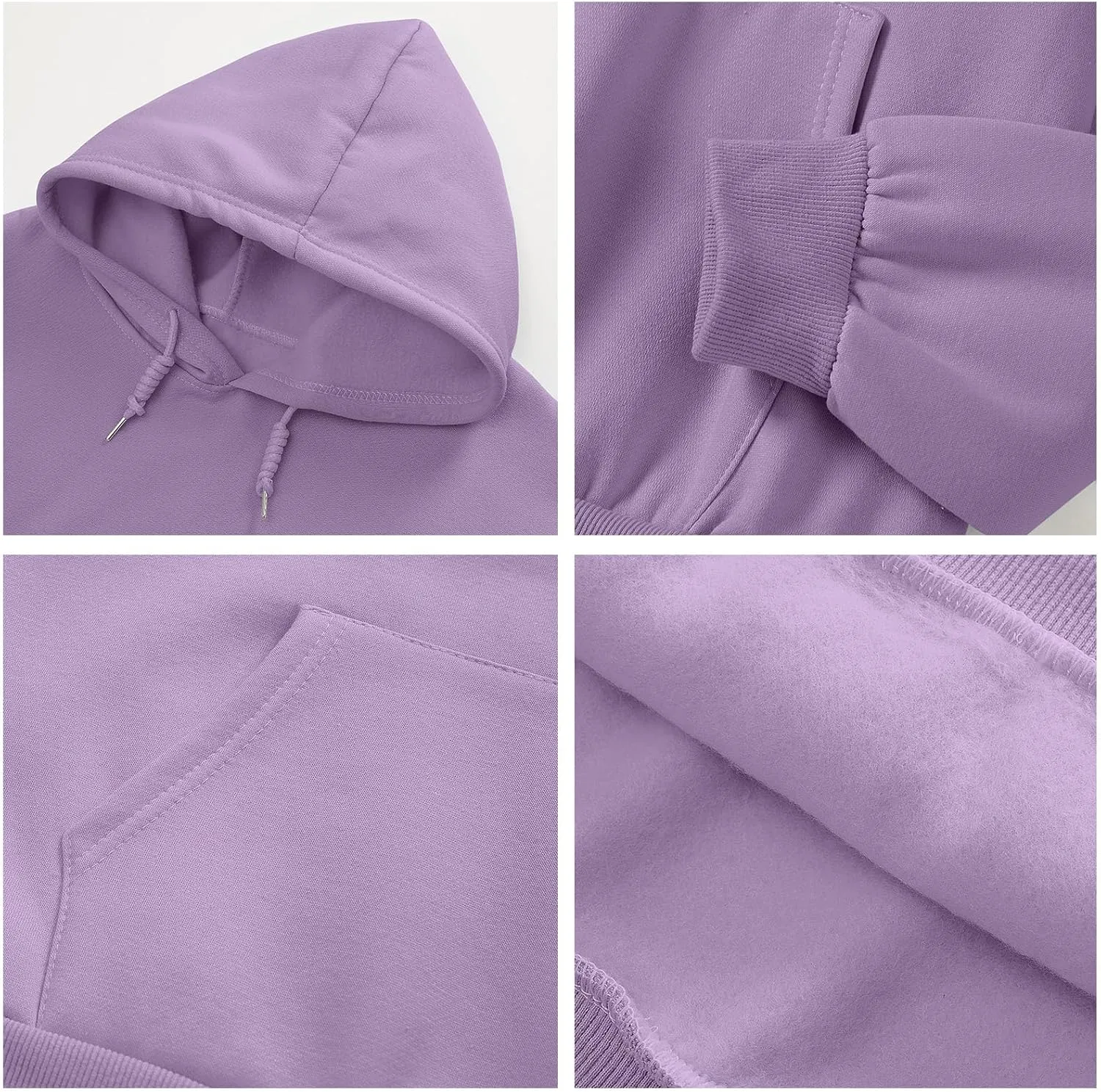 Cute Plain Hoodies for Women Teen Girls Aesthetic Fleece Solid Sweatshirt Pullover Long Sleeve Basic Tops