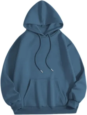 Cute Plain Hoodies for Women Teen Girls Aesthetic Fleece Solid Sweatshirt Pullover Long Sleeve Basic Tops