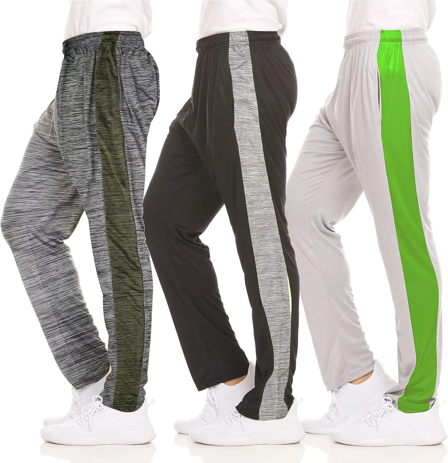 DARESAY Dry-Fit Sweatpants for Men - Track Pants Men - Stretchable Workout Clothes - Comfy and Soft Moisture Wicking (3-Pack)