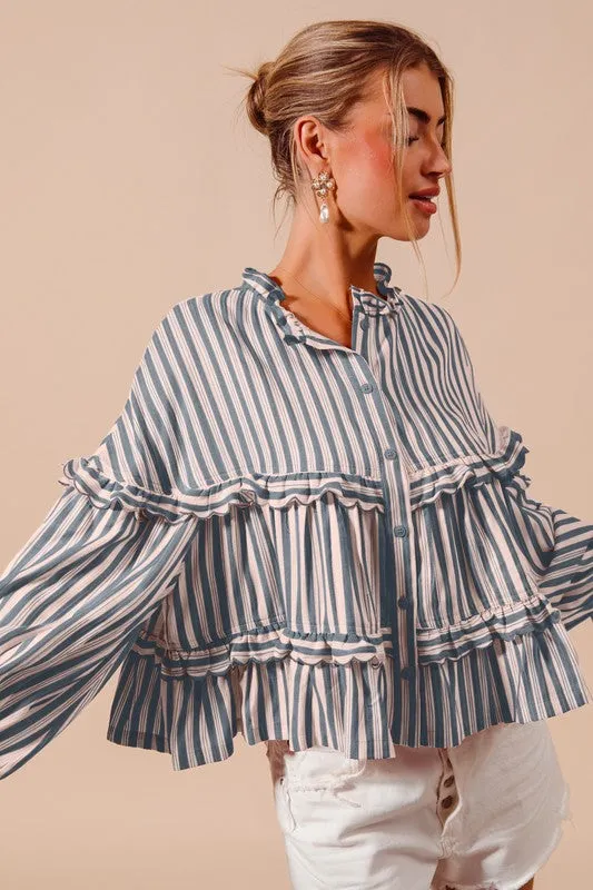 Denim Reversible Boho Blouse
