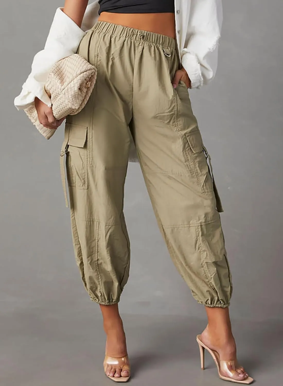 Dokotoo Cargo Pants Women 2024 High Waist Casual Work Hiking Pants for Women with 5 Pockets Pants