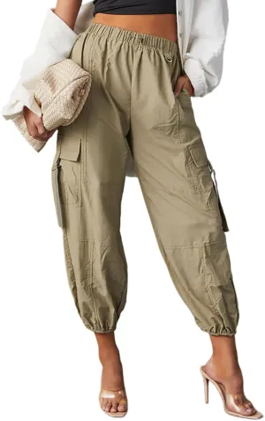 Dokotoo Cargo Pants Women 2024 High Waist Casual Work Hiking Pants for Women with 5 Pockets Pants