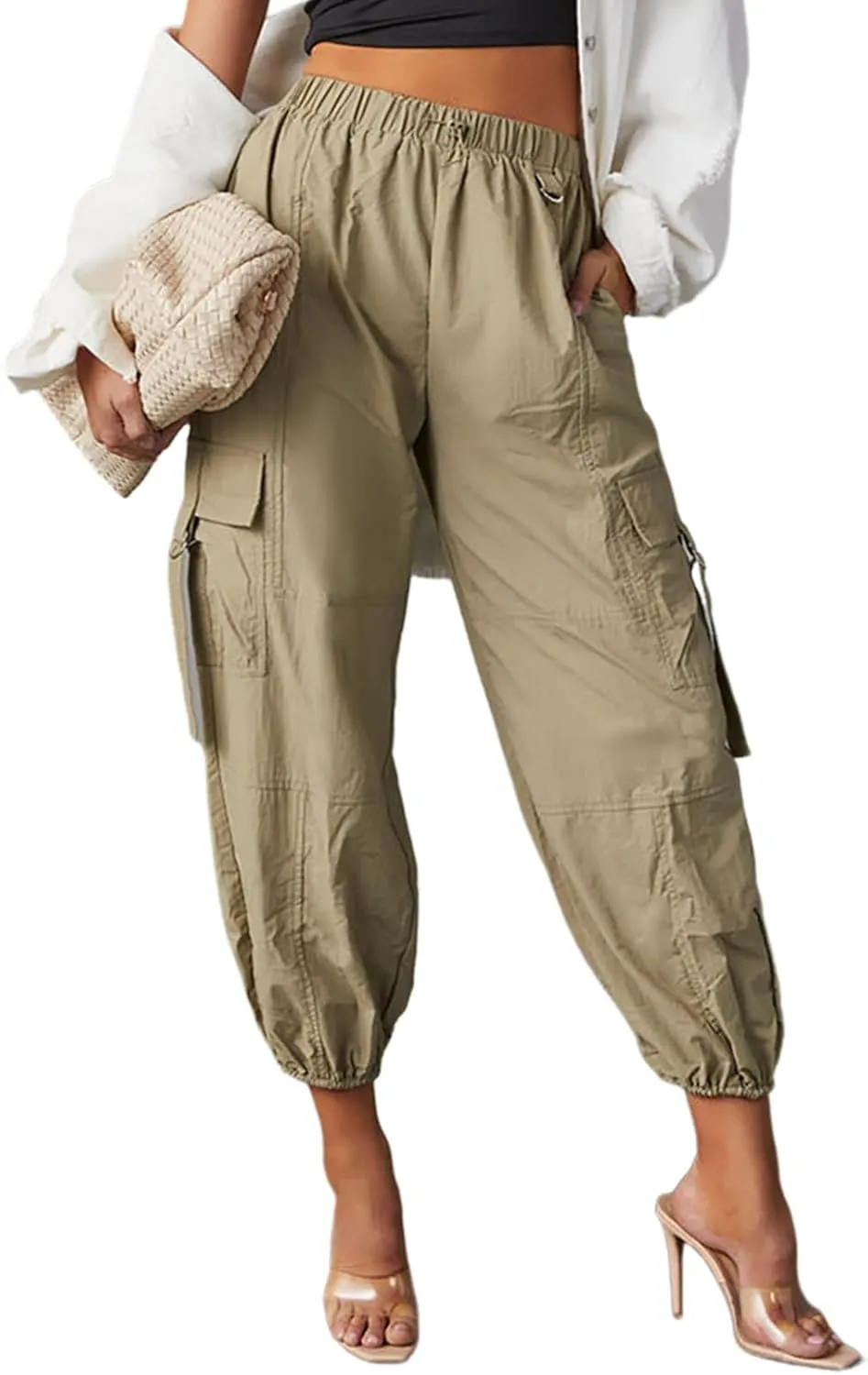 Dokotoo Cargo Pants Women 2024 High Waist Casual Work Hiking Pants for Women with 5 Pockets Pants