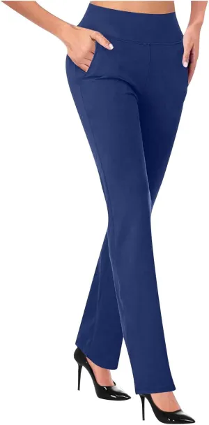 Dressy Pants for Women Sexy Slimming High Waist Tapered Pants Casual Comfy Knit Trousers Summer Lounge Pants with Pockets