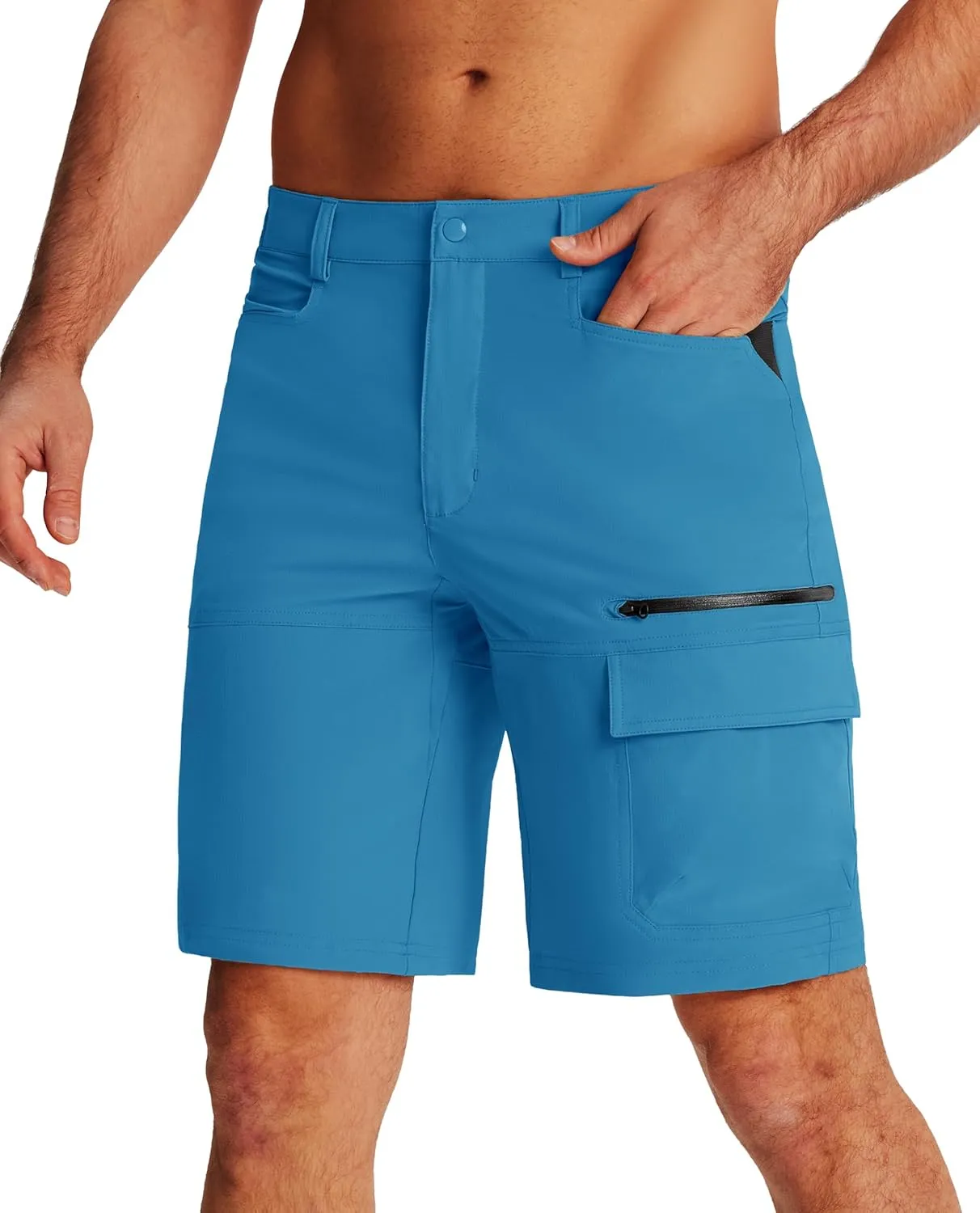 EKLENTSON Mens Outdoor Hiking Shorts Lightweight Quick Dry Casual Cargo Shorts Water Resistant with Pockets 10" Inseam