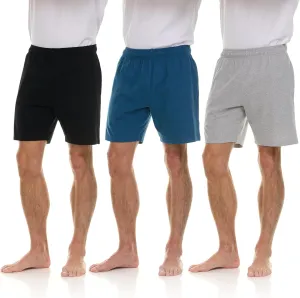 Essential Elements 3 Pack: Mens Cotton Shorts - 100% Cotton Lounge Athletic Casual Sleep Casual Pajama PJ Shorts