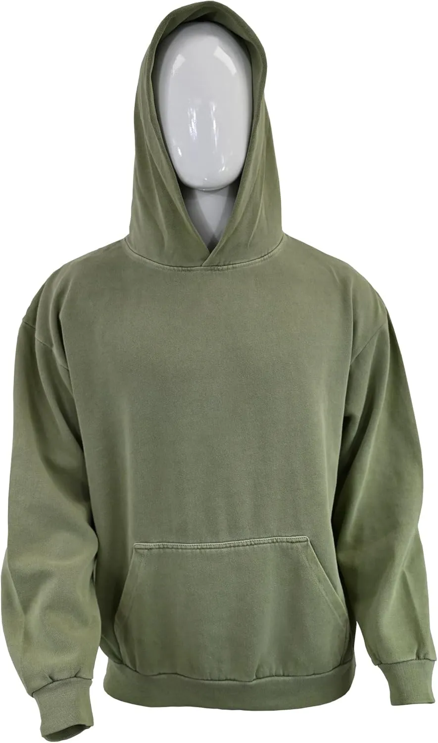 Expert Brand USA-Made Men's Oversized Heavyweight Cotton Pullover Hoodie