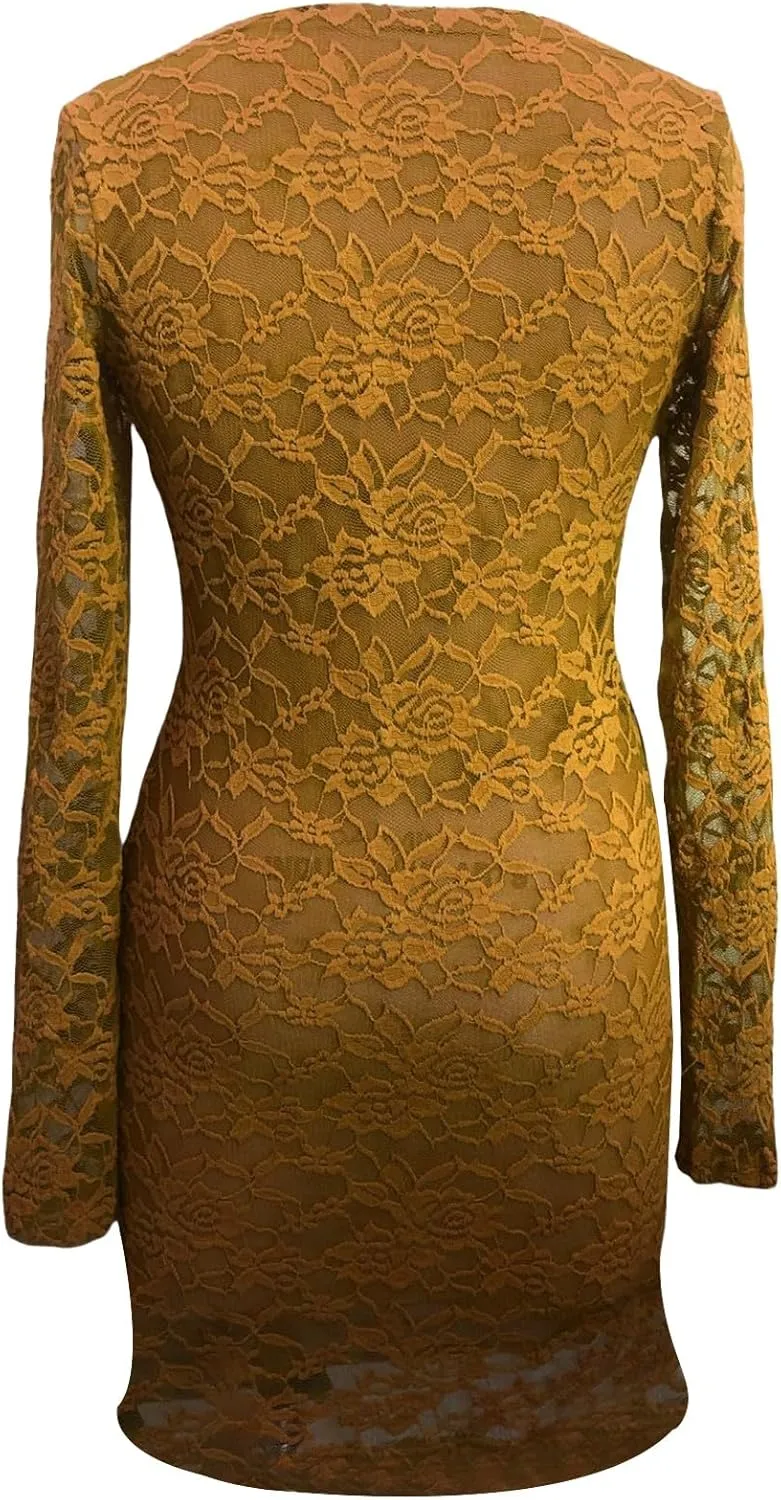 Fashion Plus Size Lace Dress Chiffon Wrap V Neck Bodycon Pencil Dresses Women Cocktail Party Guest Mini Dress Clubwear