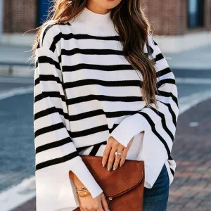 Fashion Striped Turtleneck Sweater