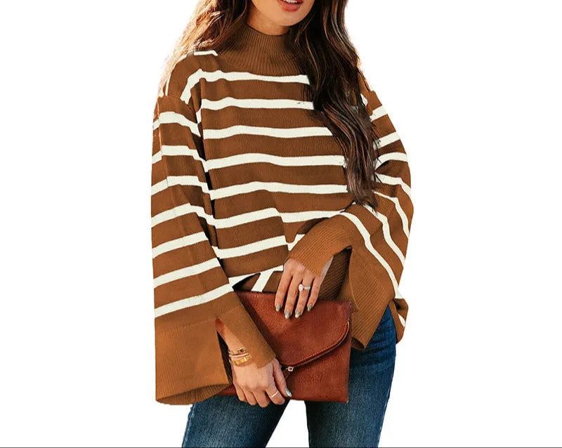 Fashion Striped Turtleneck Sweater
