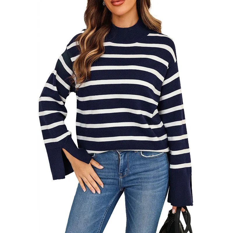 Fashion Striped Turtleneck Sweater