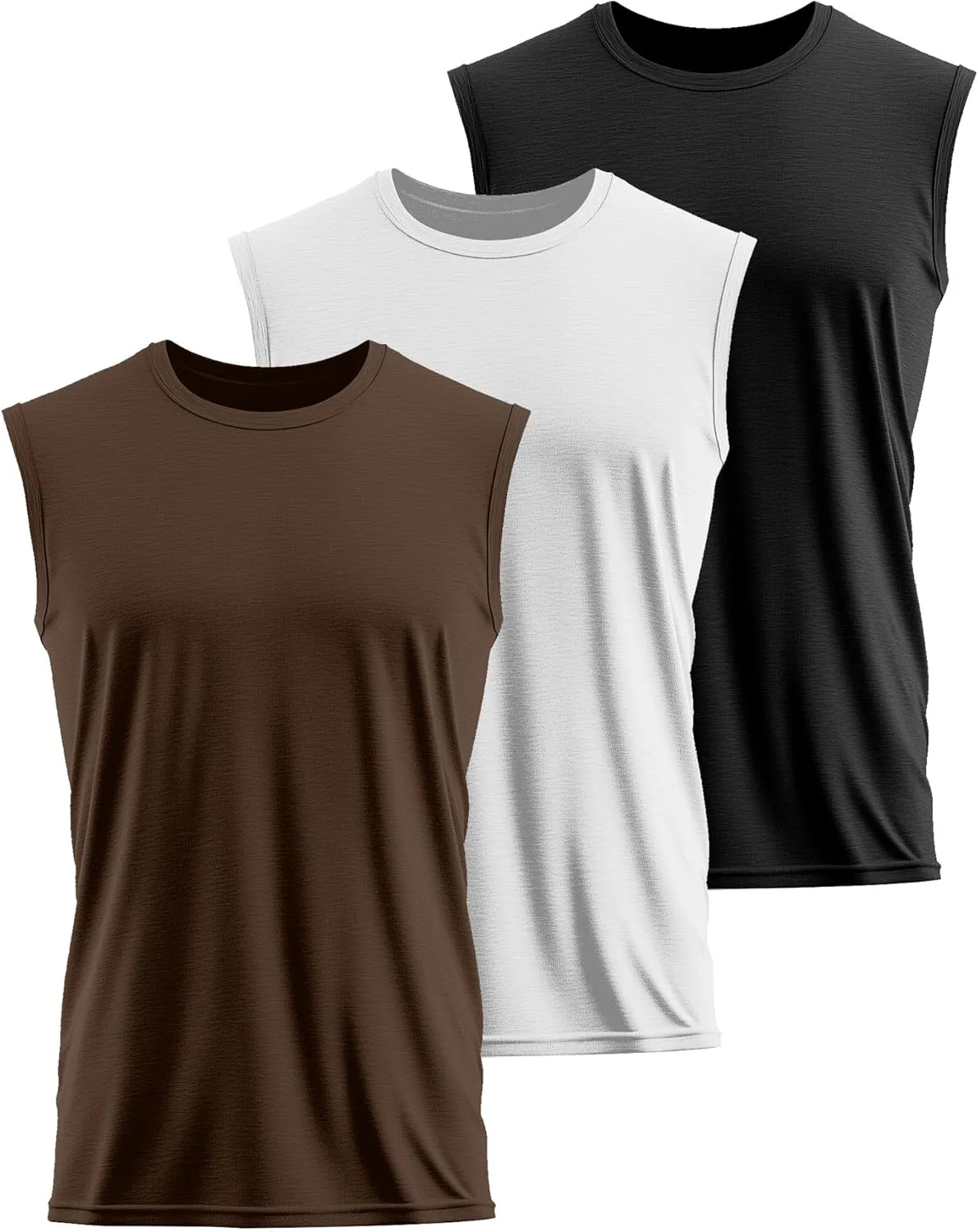 Ficerd 3 Pack Men's Big and Tall Tank Tops Workout Gym Muscle Plus Size T Shirts Sleeveless Fitness Athletic Oversized Tee