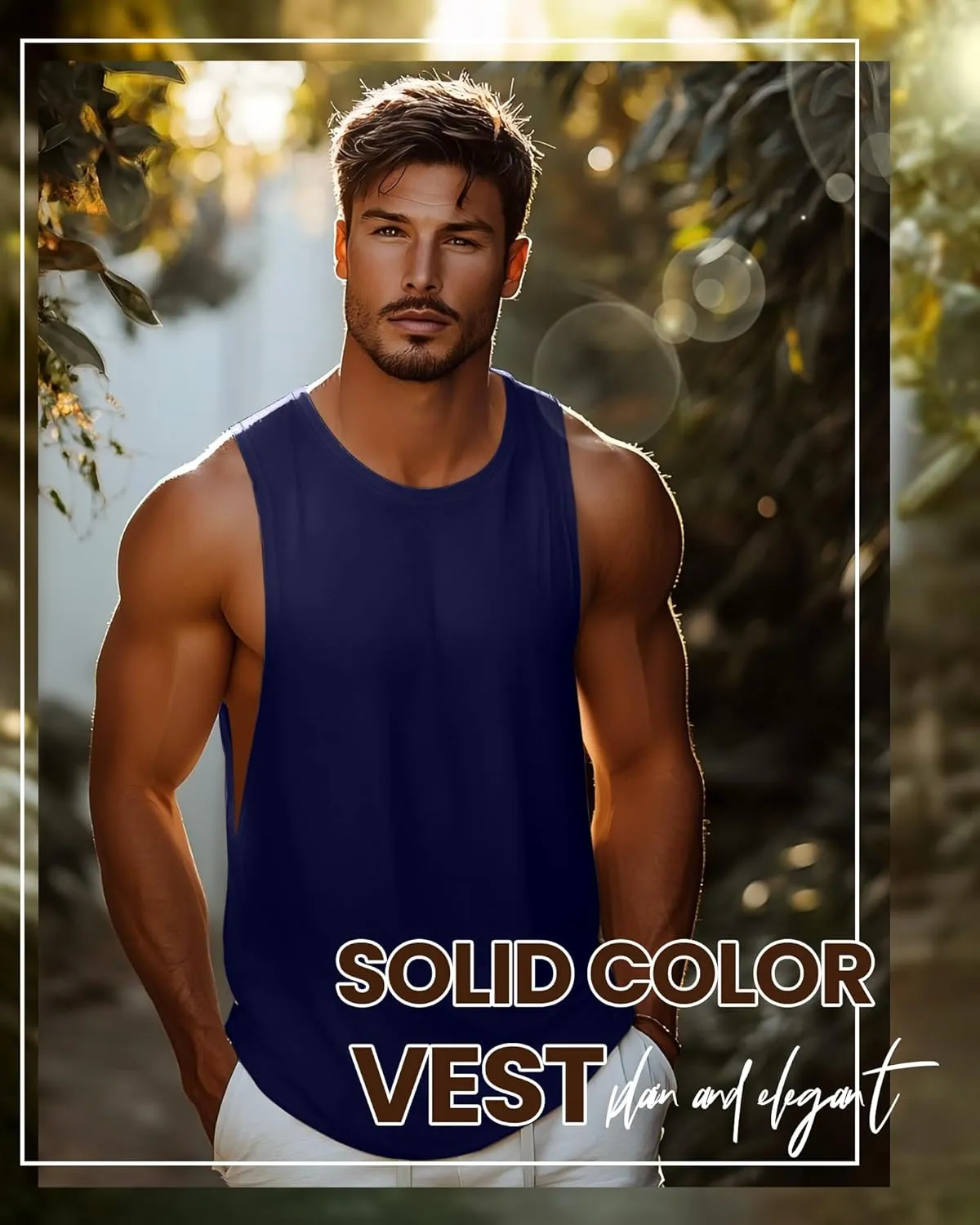 Ficerd 3 Pcs Big and Tall Men's Workout Tank Top Cotton Sleeveless Muscle Tee Gym Athletic Bodybuilding Cut Off Shirt
