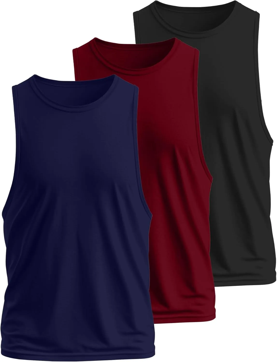 Ficerd 3 Pcs Big and Tall Men's Workout Tank Top Cotton Sleeveless Muscle Tee Gym Athletic Bodybuilding Cut Off Shirt