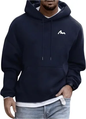 Floerns Men's Graphic Print Long Sleeve Drawstring Hoodie Pullover Sweatshirt