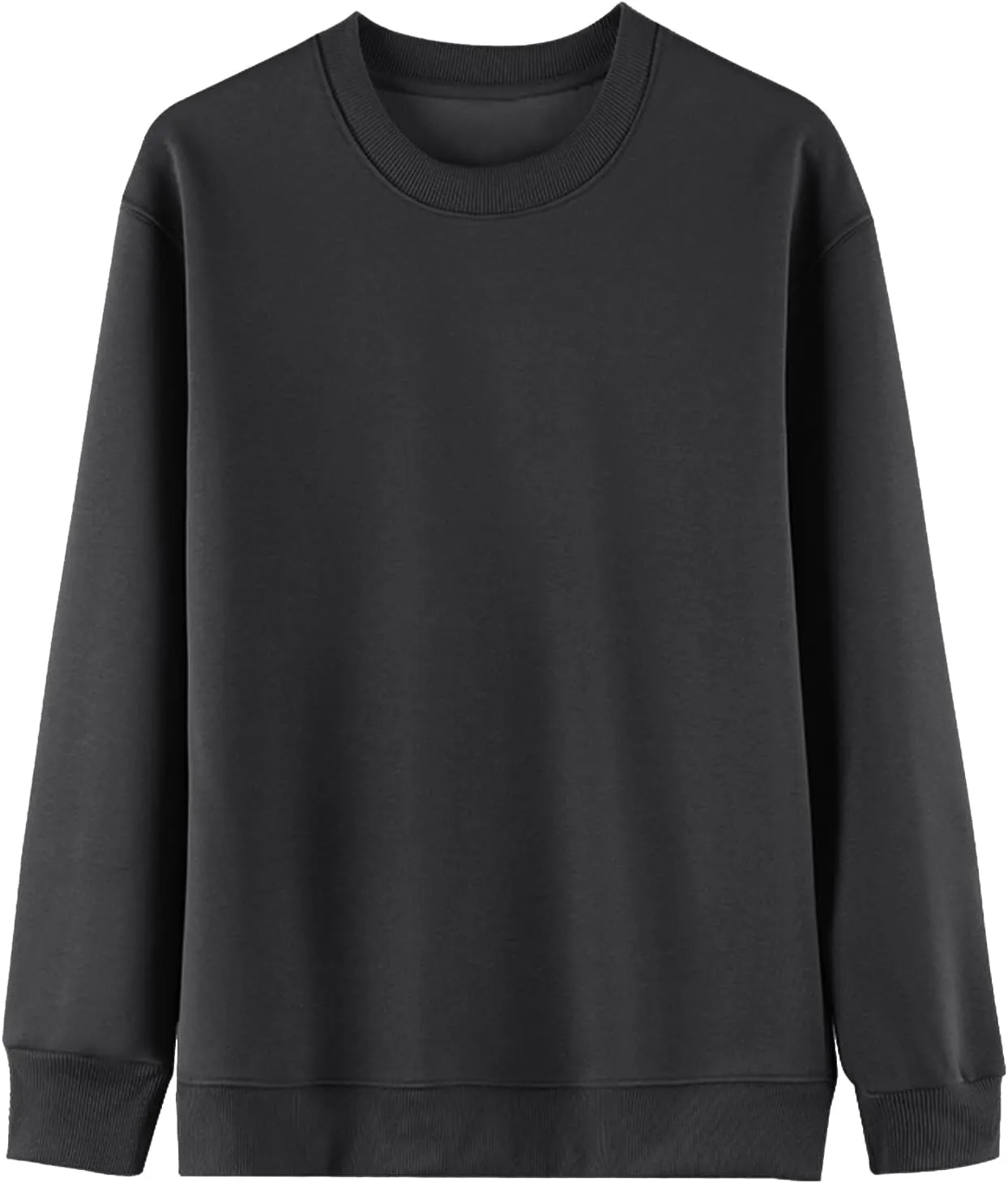 Flygo Mens Crewneck Sweatshirt Fleece Pullover Top Oversized Casual Long Sleeve Sweatshirts Sweater Fashion Streetwear