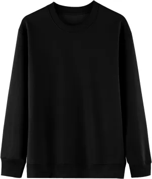 Flygo Mens Crewneck Sweatshirt Fleece Pullover Top Oversized Casual Long Sleeve Sweatshirts Sweater Fashion Streetwear