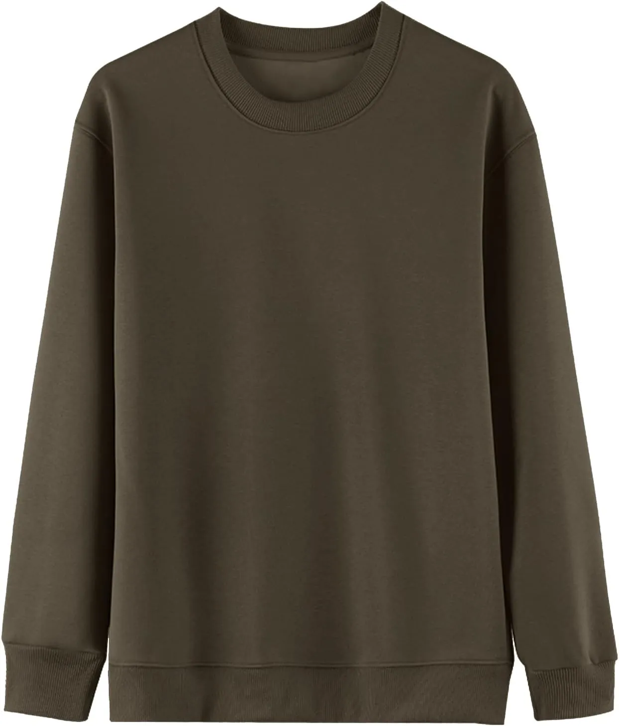 Flygo Mens Crewneck Sweatshirt Fleece Pullover Top Oversized Casual Long Sleeve Sweatshirts Sweater Fashion Streetwear