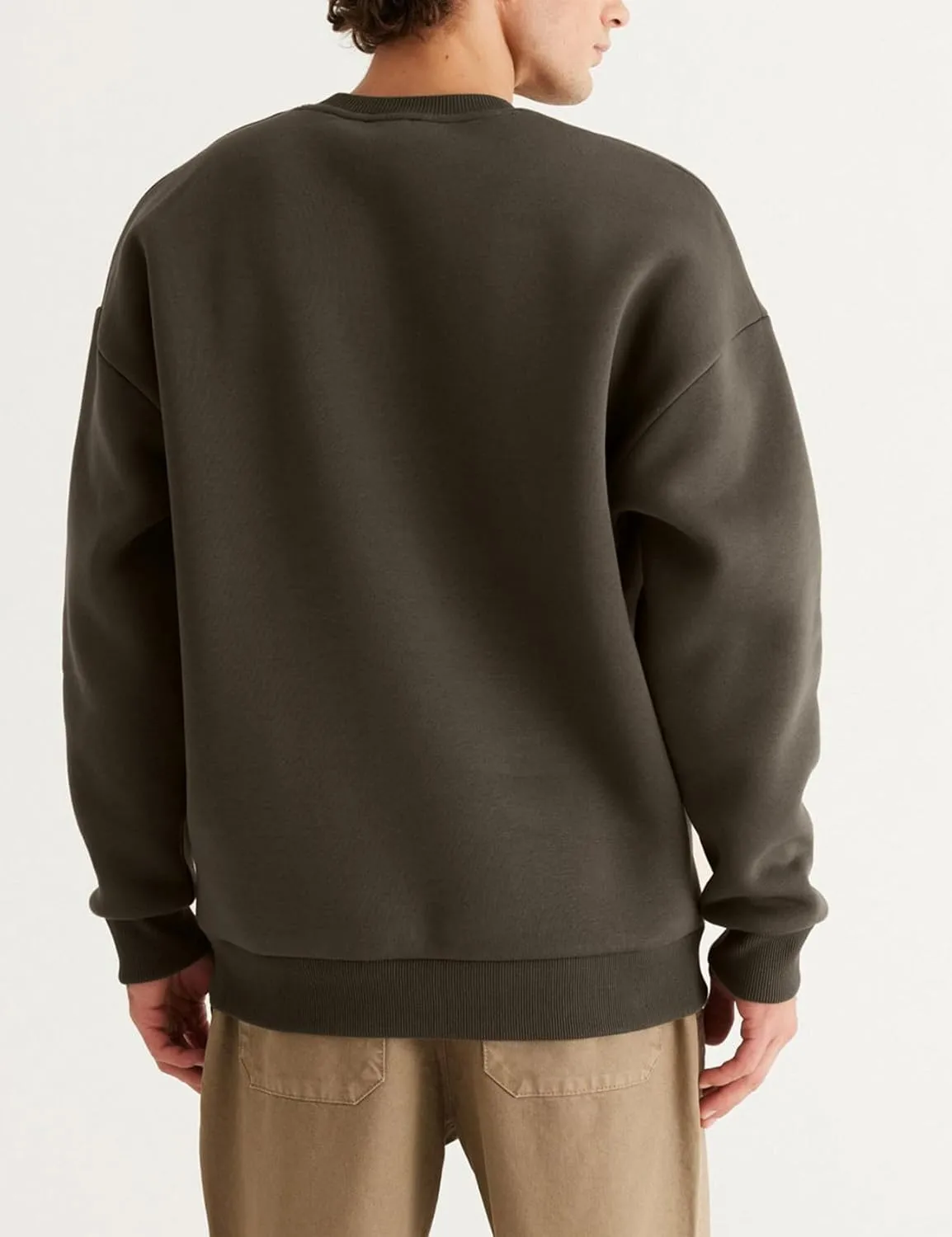 Flygo Mens Crewneck Sweatshirt Fleece Pullover Top Oversized Casual Long Sleeve Sweatshirts Sweater Fashion Streetwear