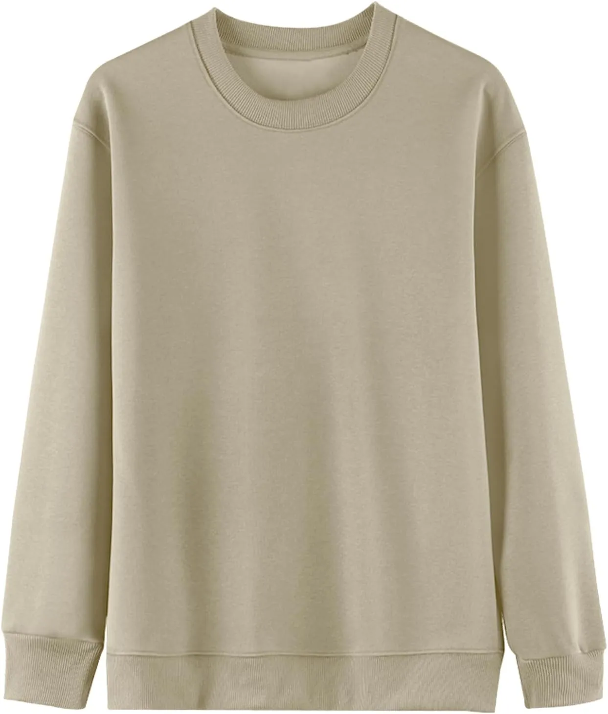 Flygo Mens Crewneck Sweatshirt Fleece Pullover Top Oversized Casual Long Sleeve Sweatshirts Sweater Fashion Streetwear