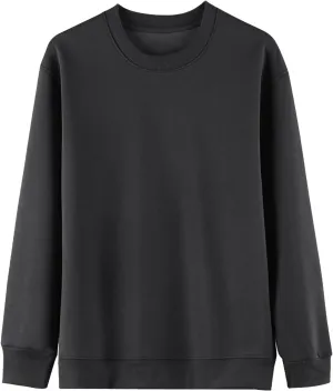 Flygo Mens Crewneck Sweatshirt Fleece Pullover Top Oversized Casual Long Sleeve Sweatshirts Sweater Fashion Streetwear
