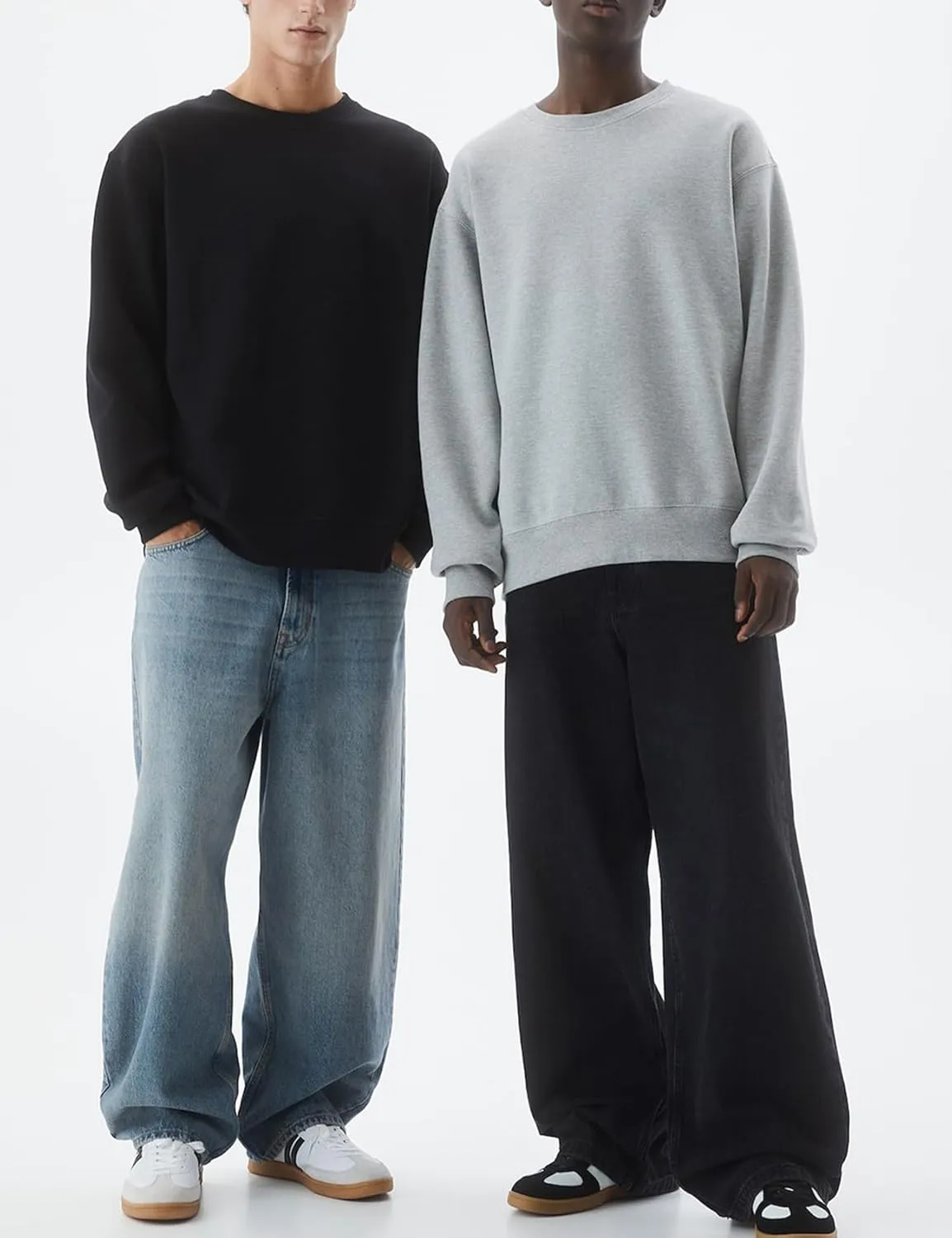 Flygo Mens Crewneck Sweatshirt Fleece Pullover Top Oversized Casual Long Sleeve Sweatshirts Sweater Fashion Streetwear