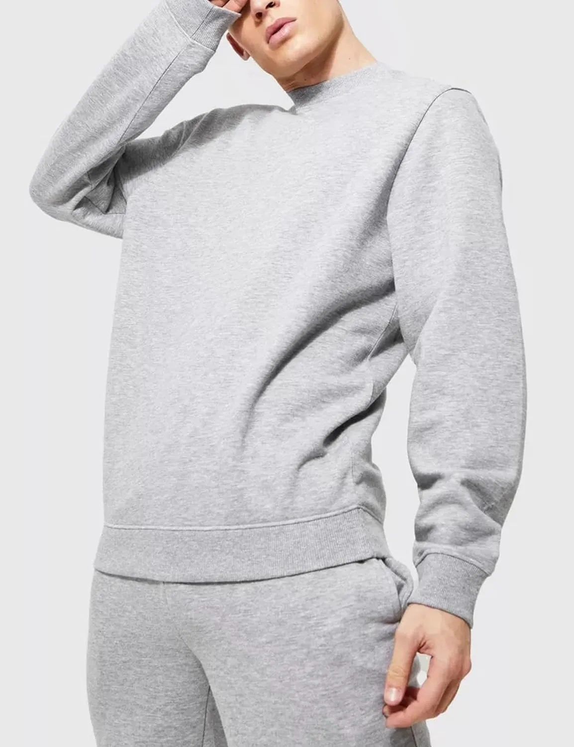 Flygo Mens Crewneck Sweatshirt Fleece Pullover Top Oversized Casual Long Sleeve Sweatshirts Sweater Fashion Streetwear