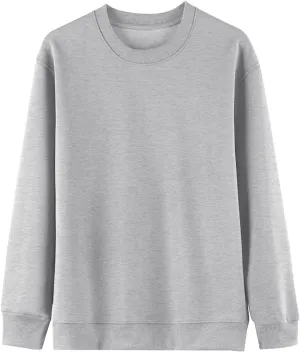 Flygo Mens Crewneck Sweatshirt Fleece Pullover Top Oversized Casual Long Sleeve Sweatshirts Sweater Fashion Streetwear