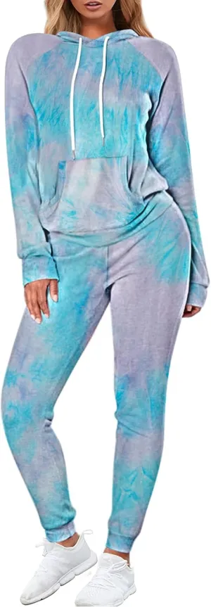 FUPHINE Women's Two Piece Outfits Sweatsuits Set Long Sleeve Pullover Hoodie and Jogger Sweatpants Tracksuit Lounge Sets