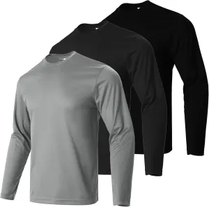 Gary Com Men Long Sleeve T-Shirts Pack Quick Dry Athletic Running Activewear Workout Tee UPF 50  Sun Protection Shirt for Men