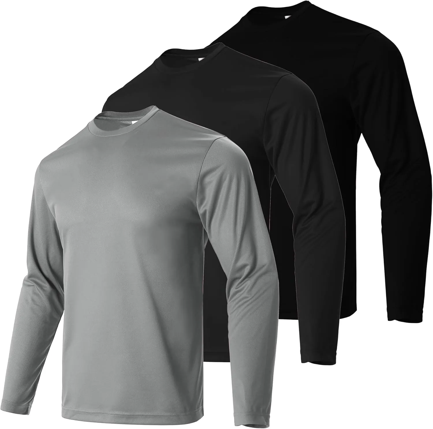 Gary Com Men Long Sleeve T-Shirts Pack Quick Dry Athletic Running Activewear Workout Tee UPF 50  Sun Protection Shirt for Men