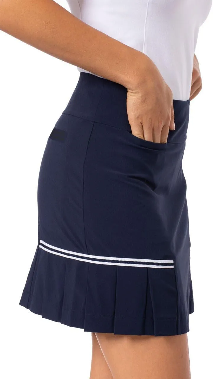 GOLFTINI Solid Performance Side Pleat Skort