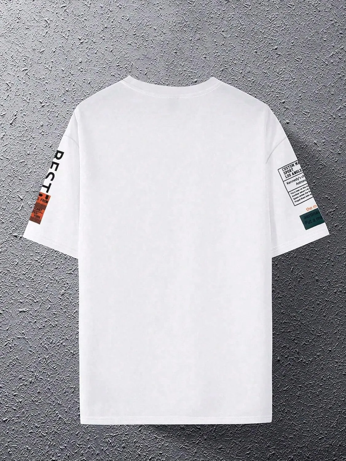 GORGLITTER Men's Letter Graphic Tee Top Oversized Crewneck Short Sleeve Drop Shoulder Street T Shirt