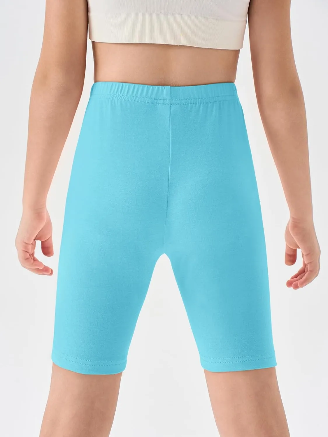 Haloumoning Girls Bike Shorts Kids Athletic Volleyball Shorts Comfy Under Dress Dance Short Leggings 5-14 Years