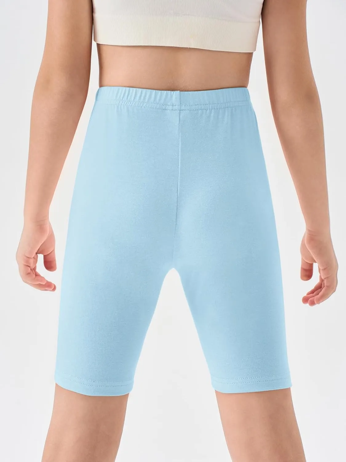 Haloumoning Girls Bike Shorts Kids Athletic Volleyball Shorts Comfy Under Dress Dance Short Leggings 5-14 Years