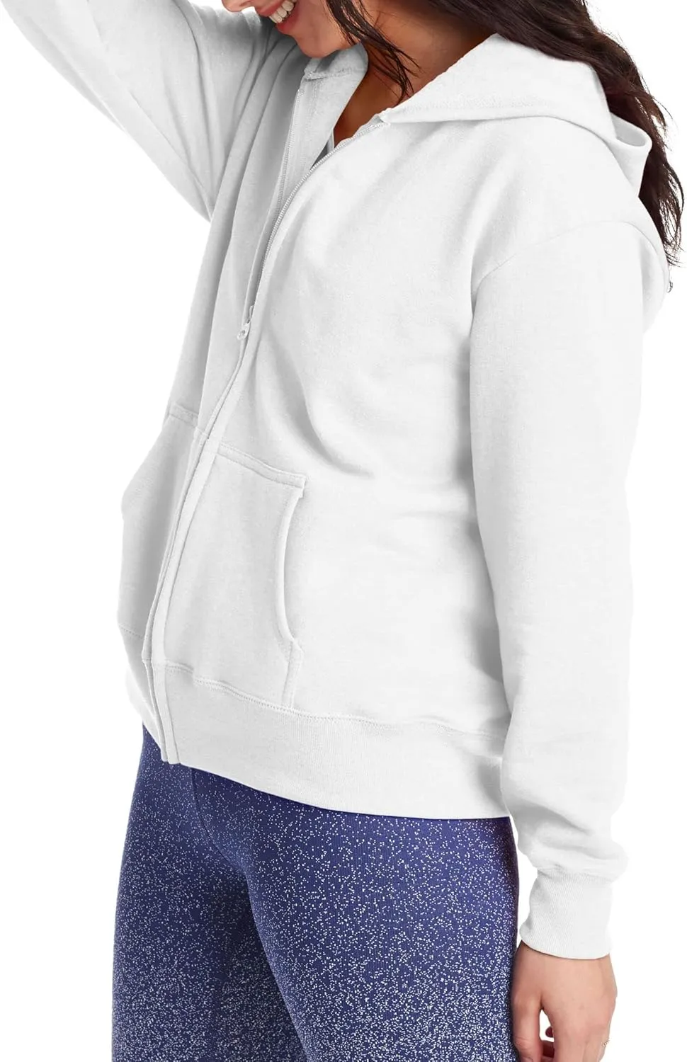 Hanes Women's Hoodie, Ecosmart Fleece Full-zip Hoodie, Zip-up Hooded Sweatshirt
