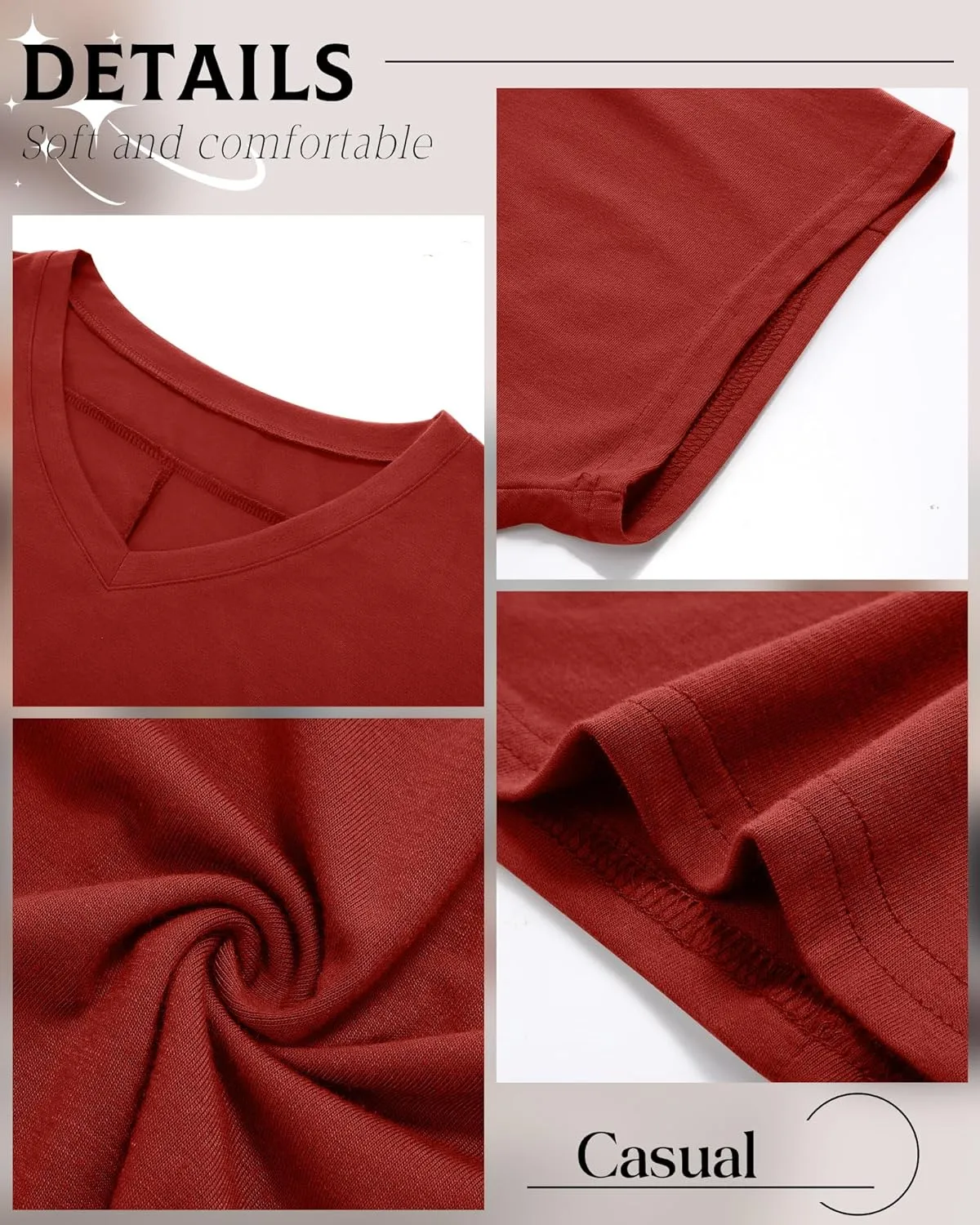 Huukeay 3 Pack Oversized T Shirts for Women Short Sleeve Crop Tops V Neck Irregular Hem Baggy Cropped Tees