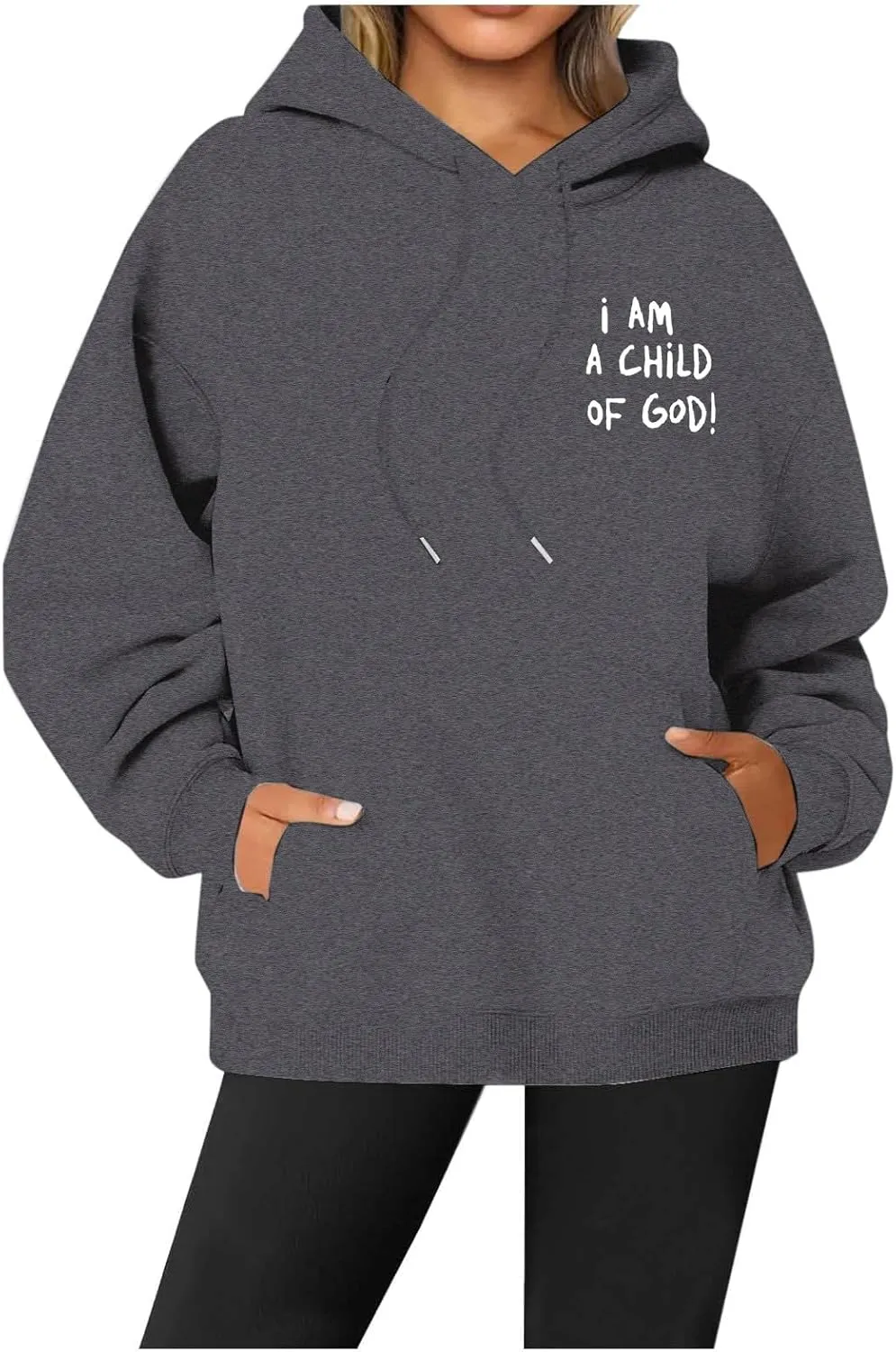 I Am A Child of God Hoodie Christian Sweatshirts for Women Faith Religious God Pullover Long Sleeve Tops with Pocket