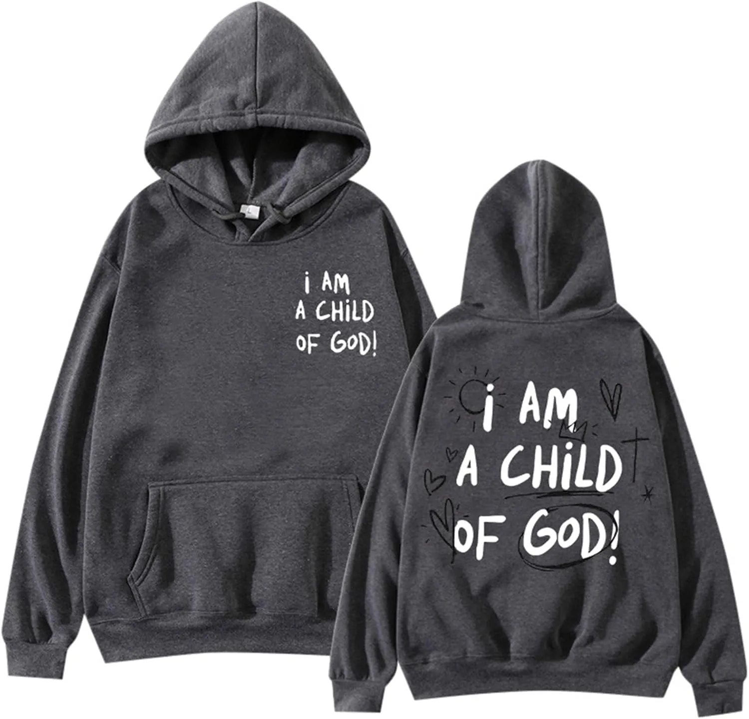 I Am A Child of God Hoodie Christian Sweatshirts for Women Faith Religious God Pullover Long Sleeve Tops with Pocket