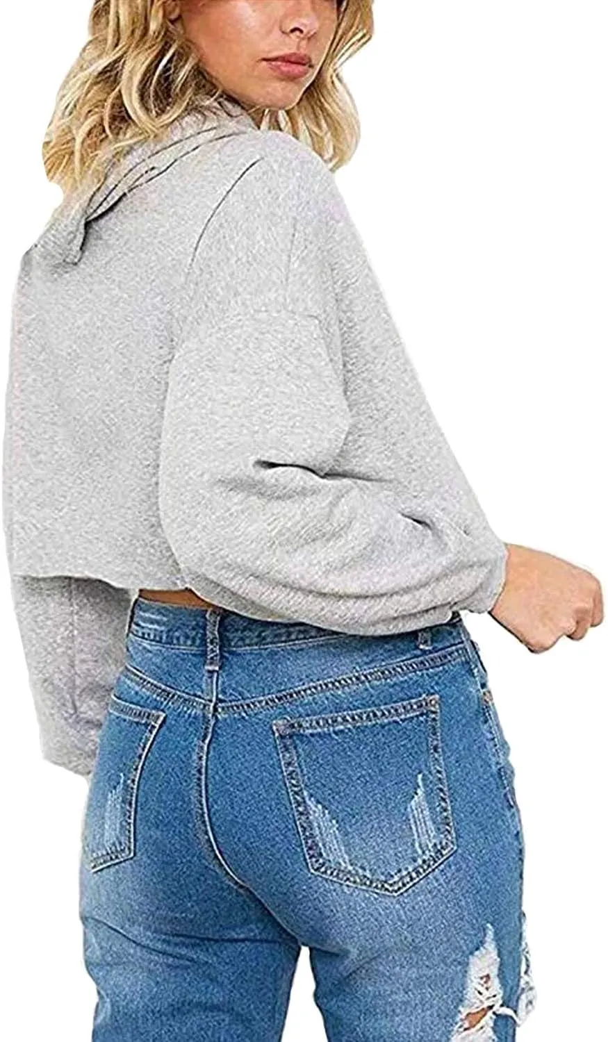 Idepet Women's Casual Letters Print Crop Top Loose Pullover Friends Shirt Teen Girl TV Show Hoodie Sweatshirt